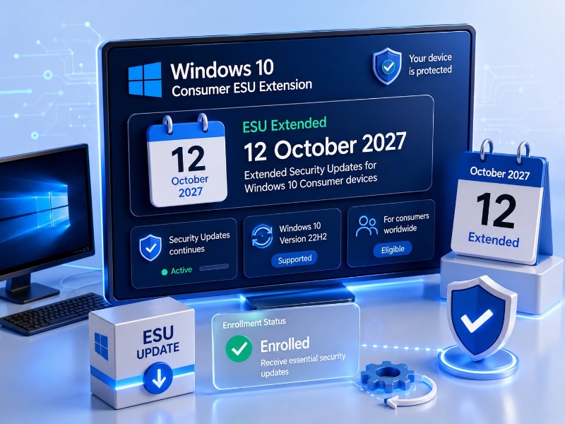 Windows 10 Consumer ESU Kapsamı 12 Ekim 2027'ye Uzatıldı