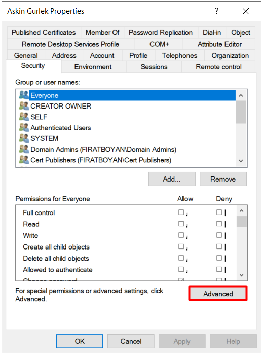 Exchange Server 2019'da Insufficient access rights to perform the operation