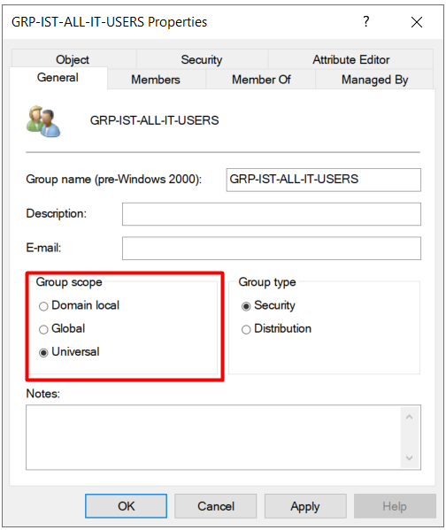 Active Directory Group Scope