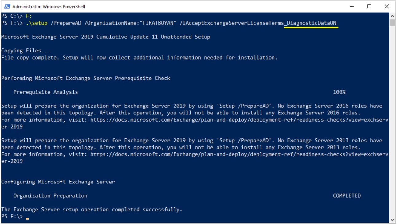 Exchange Server 2019 kurulumu