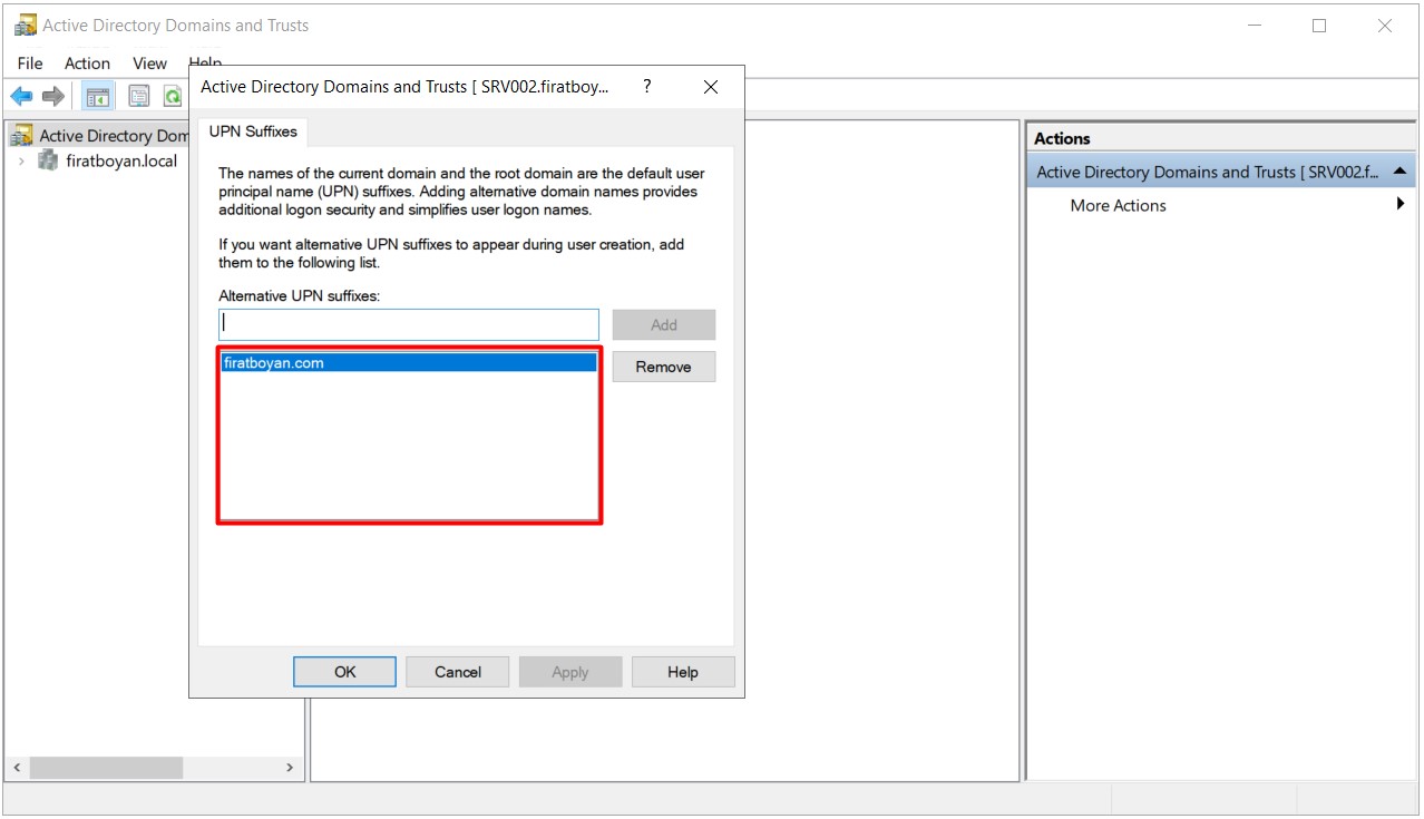 Active Directory UPN Suffix Değiştirme